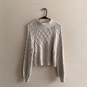 American Eagle Cable Knit Mockneck Sweater